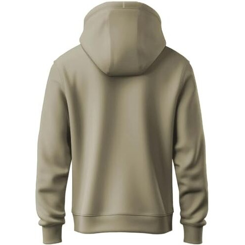 Adro Men's Cotton Neck Hooded Sweatshirt (H24-Pln-Be-L_Beige)