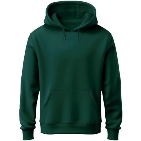 Adro Men's Cotton Neck Hooded Sweatshirt (H24-Pln-Grn-2Xl_Green)