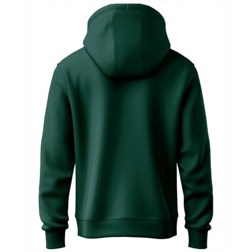 Adro Men's Cotton Neck Hooded Sweatshirt (H24-Pln-Grn-2Xl_Green)