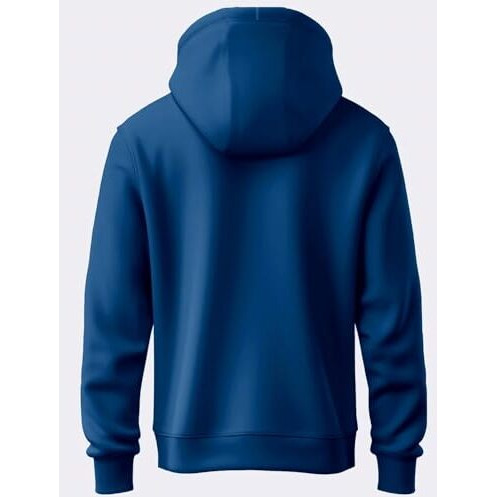 Adro Men's Cotton Neck Hooded Sweatshirt (H24-Pln-Rb_Royal Blue