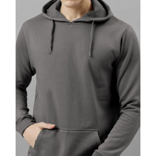 Adro Hoodies For Men | Printed Regular Fit Hoodie For Men | Cotton Hoodie | Mens Hoodies | Sweatshirt For Men | Hooded Hoodie|H24-Pln-Sg-M Steel Grey (Medium)