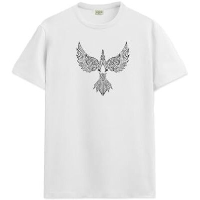 Adro Mens Bird Design Tshirt For Bird Lovers -Premium Cotton T Shirt With Vibrant Bird Design -Comfortable And Stylish Fit T-Shirt -White Color Tshirt|Rn24-Bird-Wh-Xl
