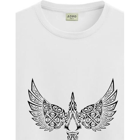 Adro Mens Bird Design Tshirt For Bird Lovers -Premium Cotton T Shirt With Vibrant Bird Design -Comfortable And Stylish Fit T-Shirt -White Color Tshirt|Rn24-Bird-Wh-Xl