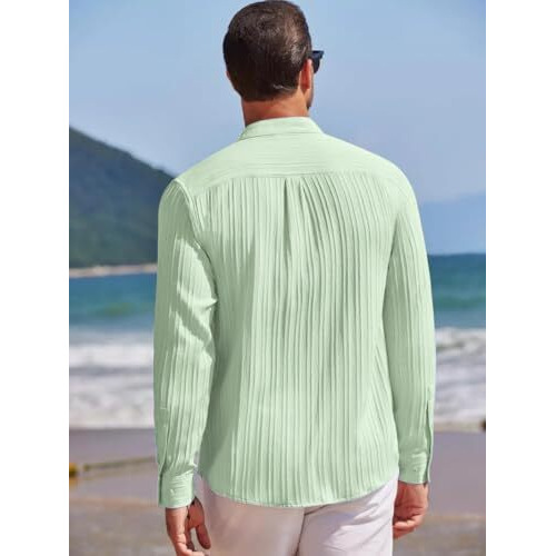 Leriya Fashion Men's Solid Regular Fit Shirt (Lf-Ms-6242_Green