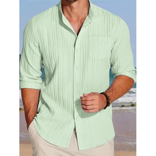 Leriya Fashion Men's Solid Regular Fit Shirt (Lf-Ms-6242_Green
