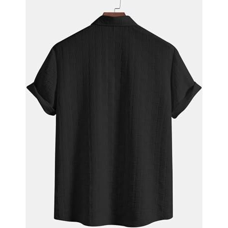 Leriya Fashion Men's Solid Regular Fit Shirt (Lf-Ms-6246_Black