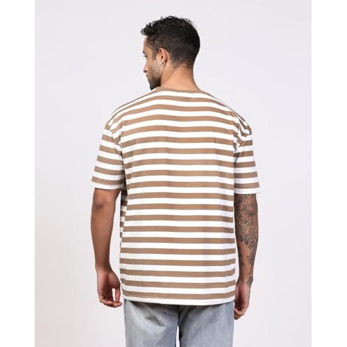 Leriya Fashion Mens T-Shirt | T Shirt For Men| Oversized T Shirt For Men| Loose Fit T Shirt For Men (Xx-Large, Light Orange)