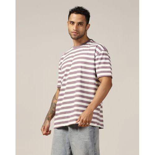 Leriya Fashion Mens T-Shirt | T Shirt For Men| Oversized T Shirt For Men| Loose Fit T Shirt For Men (Medium, Purple)