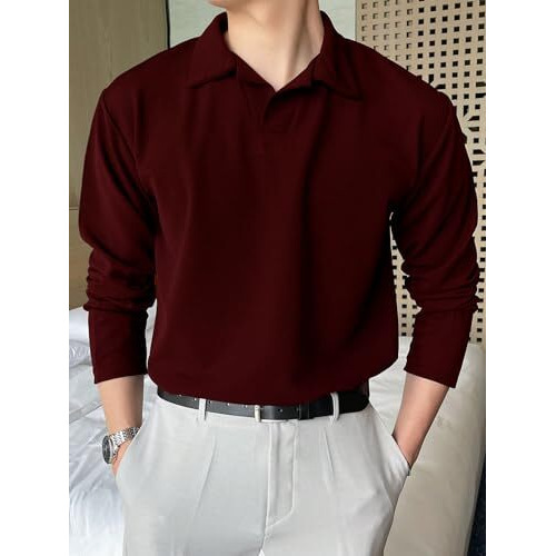 Leriya Fashion T-Shirt For Men || Black Men T-Shirt || || Men Polo T-Shirt || Men Pain T-Shirt (X-Large, Maroon)