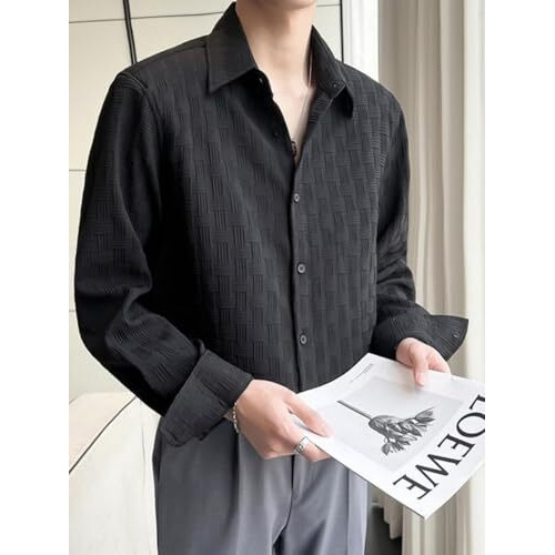 Leriya Fashion Shirt For Men| White Shirt For Men| Men Stylish Shirt | Black Casual Shirt For Men (Xx-Large, Black)