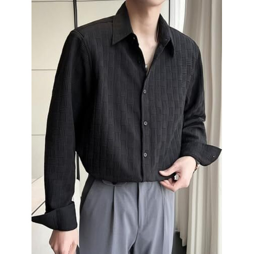 Leriya Fashion Shirt For Men| White Shirt For Men| Men Stylish Shirt | Black Casual Shirt For Men (Xx-Large, Black)