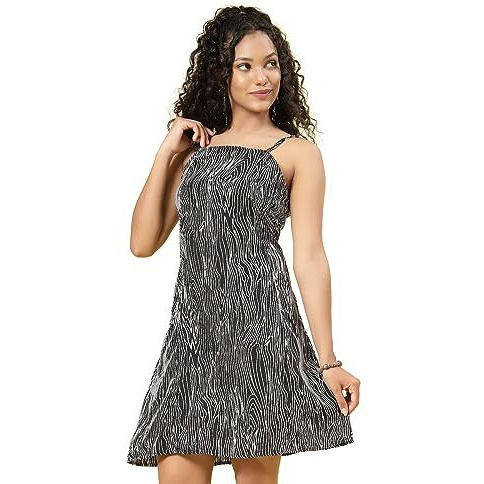 Oomph Women's Western & Fusion Wear Dresses For Women, Blue - Md897