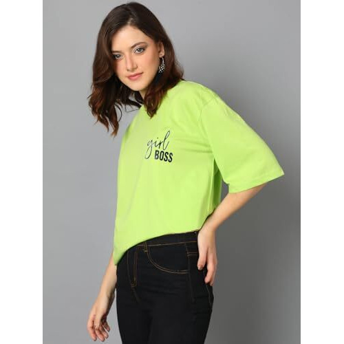 Kotty Women's Cotton Blend Printed Oversized T-Shirts