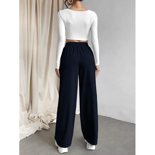 Leriya Fashion High Waist Trouser For Women | Summer Track Pants | Casual Trousers (X-Large, Blue)