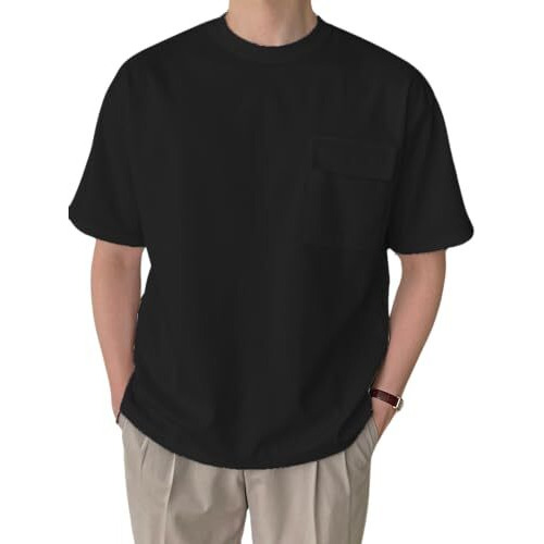 Leriya Fashion Men's Solid Oversized Fit T-Shirt (Lf-Mt-1074_Black Xl)