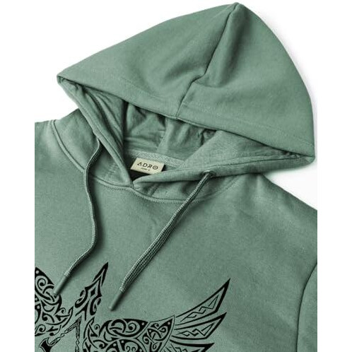Adro Men's Cotton Neck Hooded Sweatshirt (H24-Bird-Pt_Pista