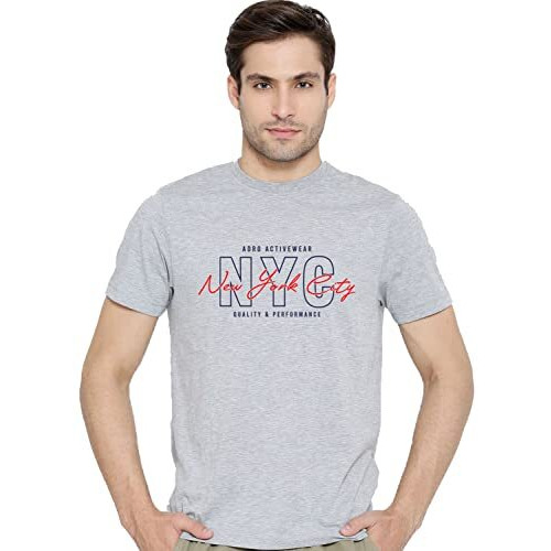 Adro Mens Nyc Cotton T-Shirt (Rn22-03-Nyc-Gr_Grey_2Xl)