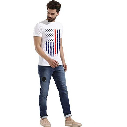 Adro Men's Regular Fit T-Shirt (Rnr-M-Usa-Wh_White_Xl)