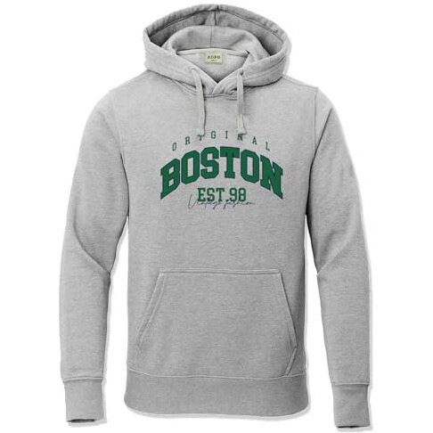 Adro Men's Cotton Neck Hooded Sweatshirt (H24-Bost-Gr_Grey