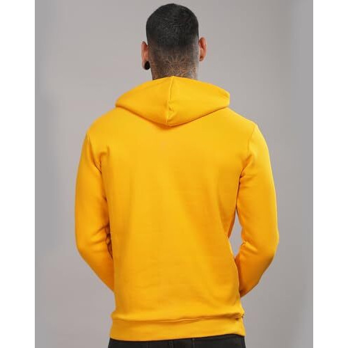 Adro Men's Cotton Neck Hooded Sweatshirt (H24-Bost-Mu-S_Mustard)