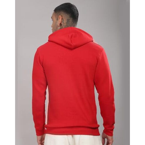 Adro Men's Cotton Neck Hooded Sweatshirt (H24-Bost-Rd_Red