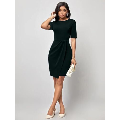 Oomph Women's Western & Fusion Wear Stetchable Party Dress For Women, Green - Md959