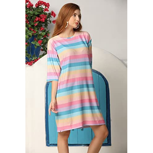 Om Sai Latest Creation Western Dresses For Women | Short A-Line Dress For Girls | Midi Dress For Women Dress For Women (Multicolour_Small)