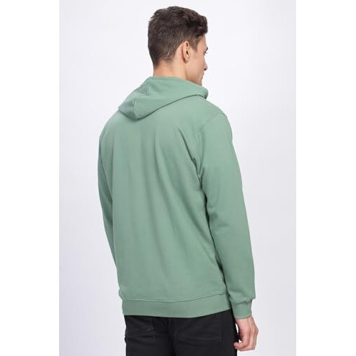 Adro Men's Cotton Neck Hooded Sweatshirt (Zhh-24-Pln-Pt_Pista
