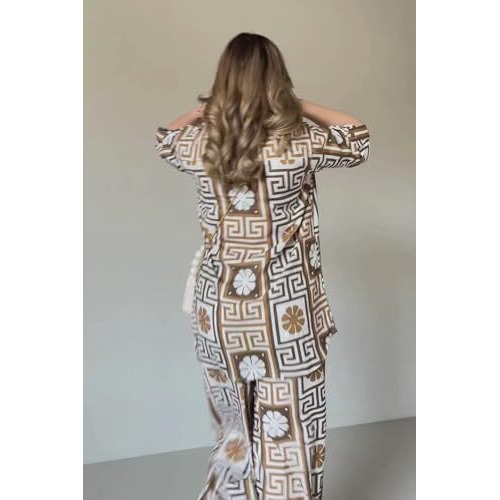 Leriya Fashion Women's Rayon Printed Regular Dress (Lf-W2192&Tr1150_Brown