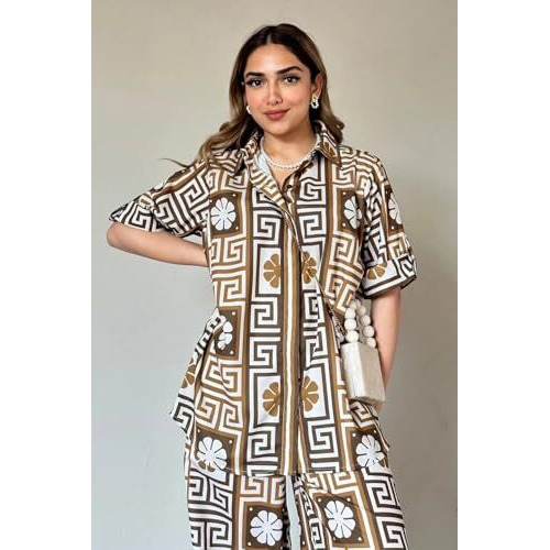 Leriya Fashion Women's Rayon Printed Regular Dress (Lf-W2192&Tr1150_Brown