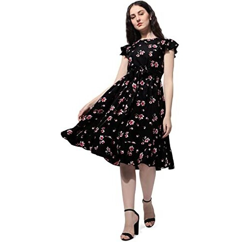 Oomph Women's Western & Fusion Wear Western Dresses For Women Black - Md505