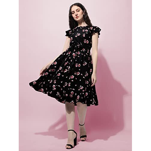 Oomph Women's Western & Fusion Wear Western Dresses For Women Black - Md505