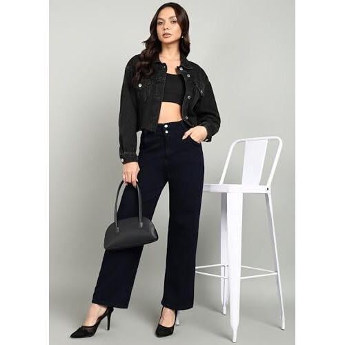 Nifty Women's Denim Stretchable 2-Button Straight Fit Jeans (1472_Blu_34_Blue_34)