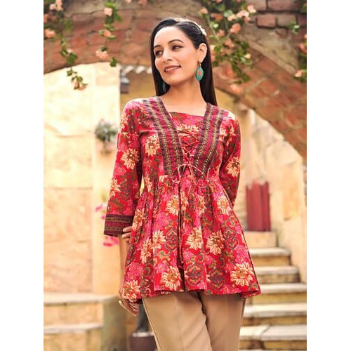 Leriya Fashion Solid Regular Fit Women Top (Lf-W.Top-W2221_Red