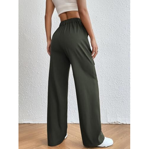 Leriya Fashion Women Cargo Pant | Woman Trousers | Women's High-Waisted Pant | Women Trousers Pants Green