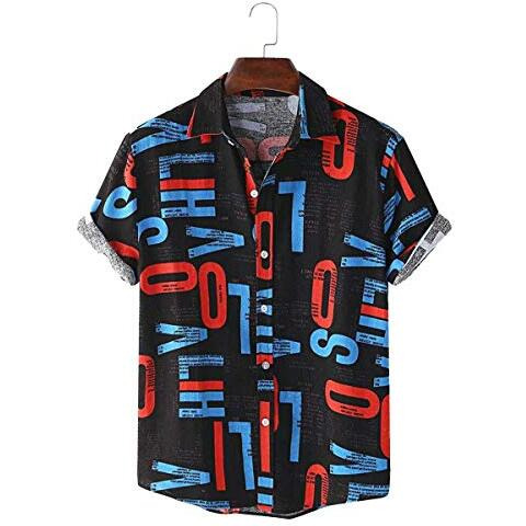 Lookmark Men's Cotton Blend Casual Beach Wear Shirts | Stylish Printed Shirts For Men | Comfortable Summer Wear | Party, Vacation & Daily Casuals (Pack Of 2) (Printed Shirt Blue Leaf-Alpha-M)