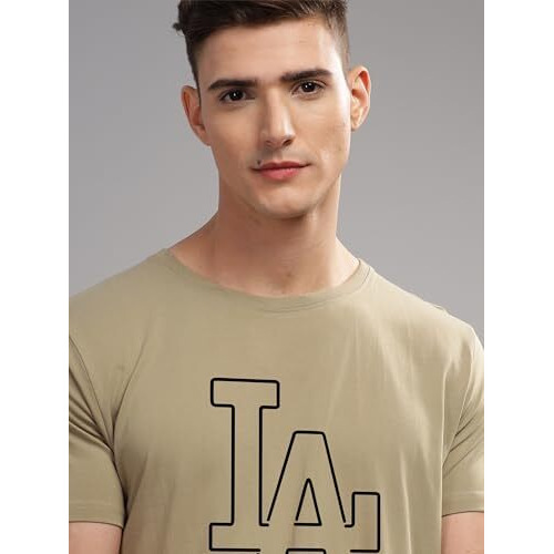 Adro Mens Printed T Shirt - Premium Cotton Graphic Printed Tshirt - Beige T-Shirt - Rn24-La-Be-M