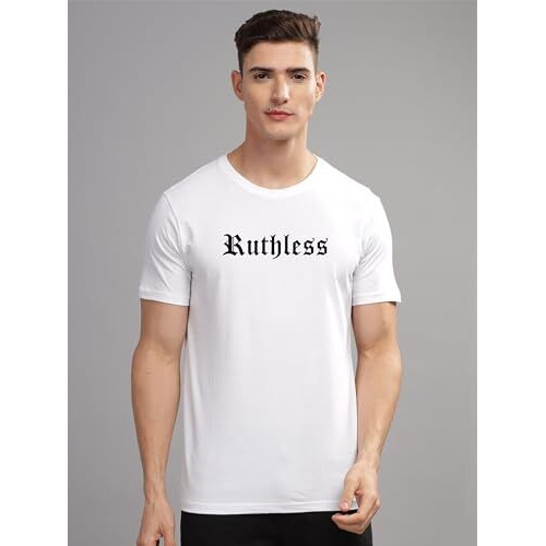 Adro Mens Printed T Shirt - Premium Cotton Graphic Printed Tshirt - White T-Shirt - Rn24-Ruth-Wh-2Xl