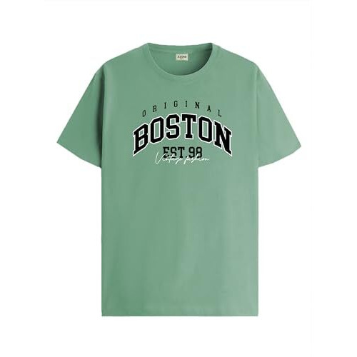 Adro Mens Printed T Shirt - Premium Cotton Graphic Printed Tshirt - Pista T-Shirt - Rn24-Bost-Pt-Xl