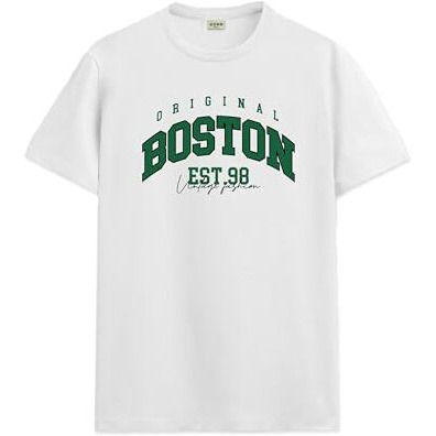 Adro Mens Printed T Shirt - Premium Cotton Graphic Printed Tshirt - White T-Shirt - Rn24-Bost-Wh-2Xl