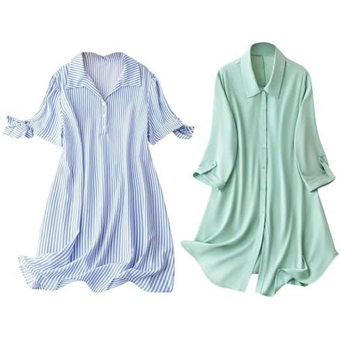Leriya Fashion Rayon Women Above The Knee Western Dress (Lf-Wd1099&Wd1143_Blue&Green