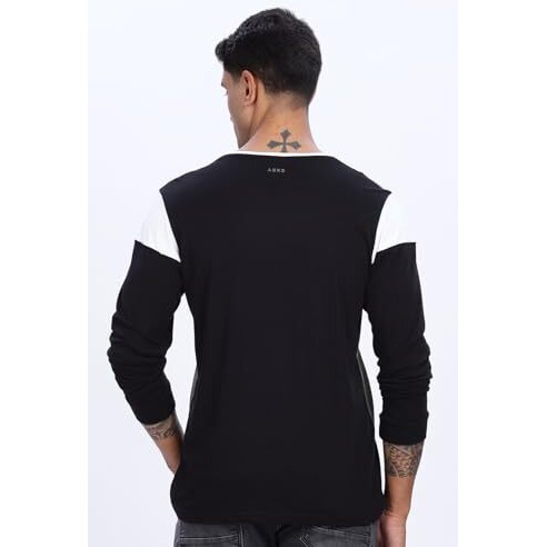 Adro Men Full Sleeve T-Shirt | Soft Cotton Tshirt For Men|Casual Fashion Multi Color Full Sleeve Round Neck Tshirt For Men|Fr24-Olbl-L