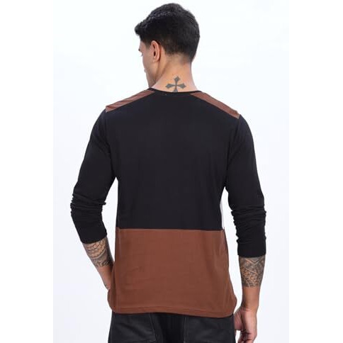 Adro Full Sleeve Tshirt For Men | Soft Cotton Tshirt For Men|Comfortable & Stylish Regular Fit Full Sleeve Round Neck Tshirt|Fr24-Wsbr-2Xl White, Brown