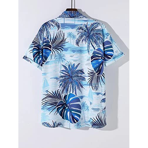 Leriya Fashion Regular Fit Shirt For Men || Rayon Tropical Printed Shirts For Men || Summer Wear, Perfect For Outing || Vacation Wear, Gift For Men (Xx-Large, Blue)