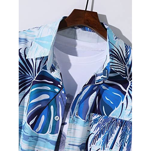Leriya Fashion Regular Fit Shirt For Men || Rayon Tropical Printed Shirts For Men || Summer Wear, Perfect For Outing || Vacation Wear, Gift For Men (Xx-Large, Blue)