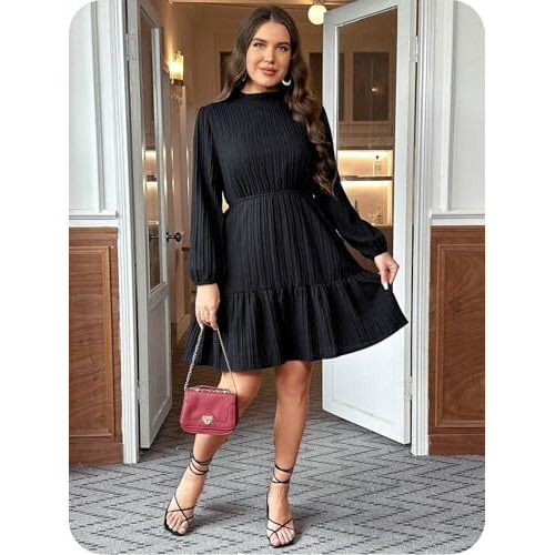 Leriya Fashion Poly Cotton Above The Knee Western Dress For Women (Lf-W.Dress-Wd1254_Black