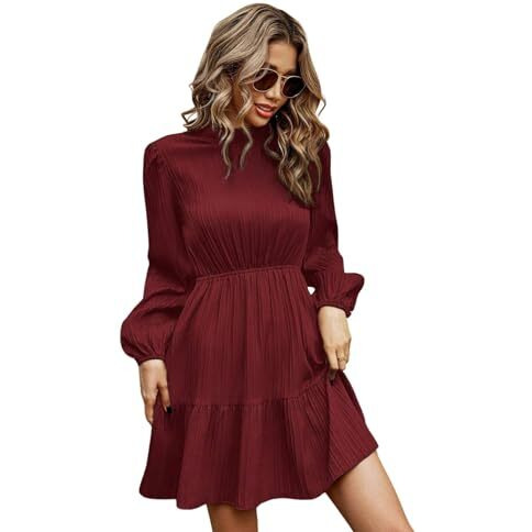 Leriya Fashion Poly Cotton Above The Knee Western Dress For Women (Lf-W.Dress-Wd1254_Maroon