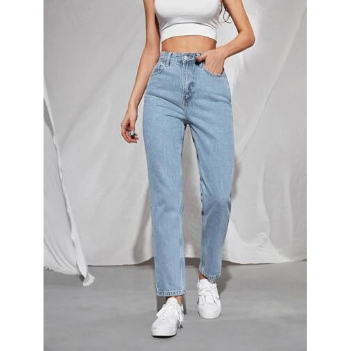 Kotty Women High Rise Cotton Lycra Blend Ankle Length Jeans Sky Blue (Blue,34)_Kottyladiesjeans1025Xxl