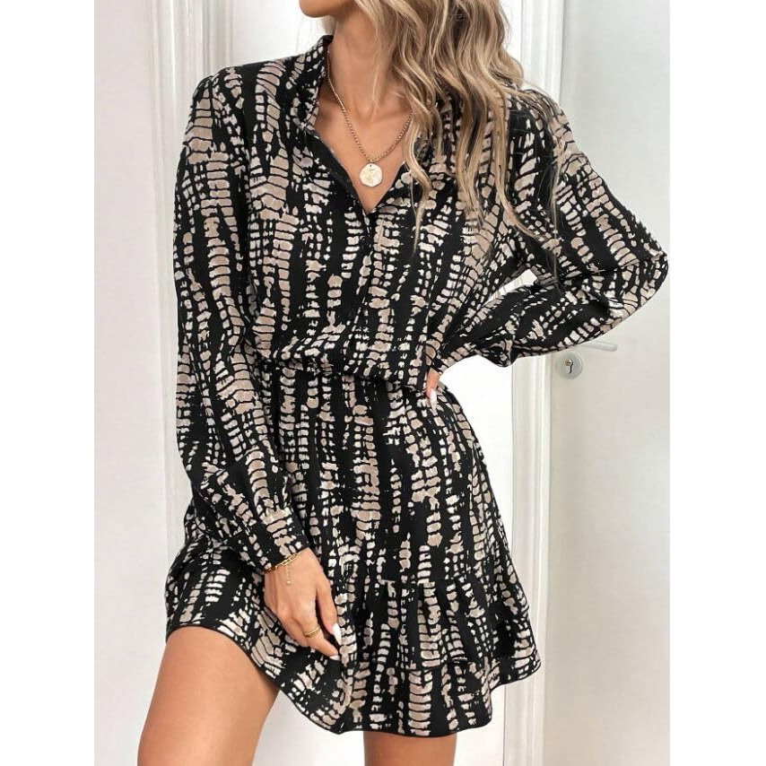 Leriya Fashion Viscose Rayon Western Mid-Thigh Length Women Party Dress (Lf-Wd1269_Black