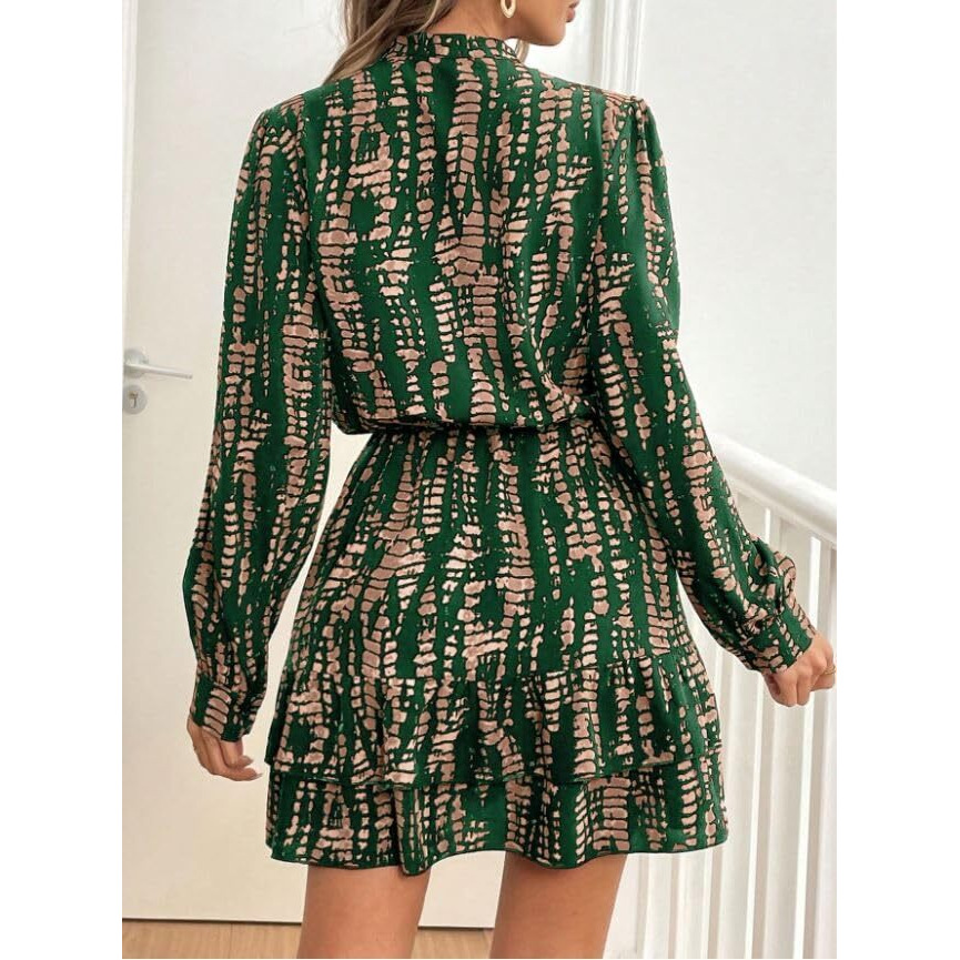 Leriya Fashion Viscose Rayon Western Mid-Thigh Length Women Party Dress (Lf-Wd1269_Green